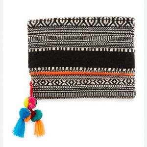 Ale by Alessandra Segovia Tribal Tassel Pom Clutch New!
